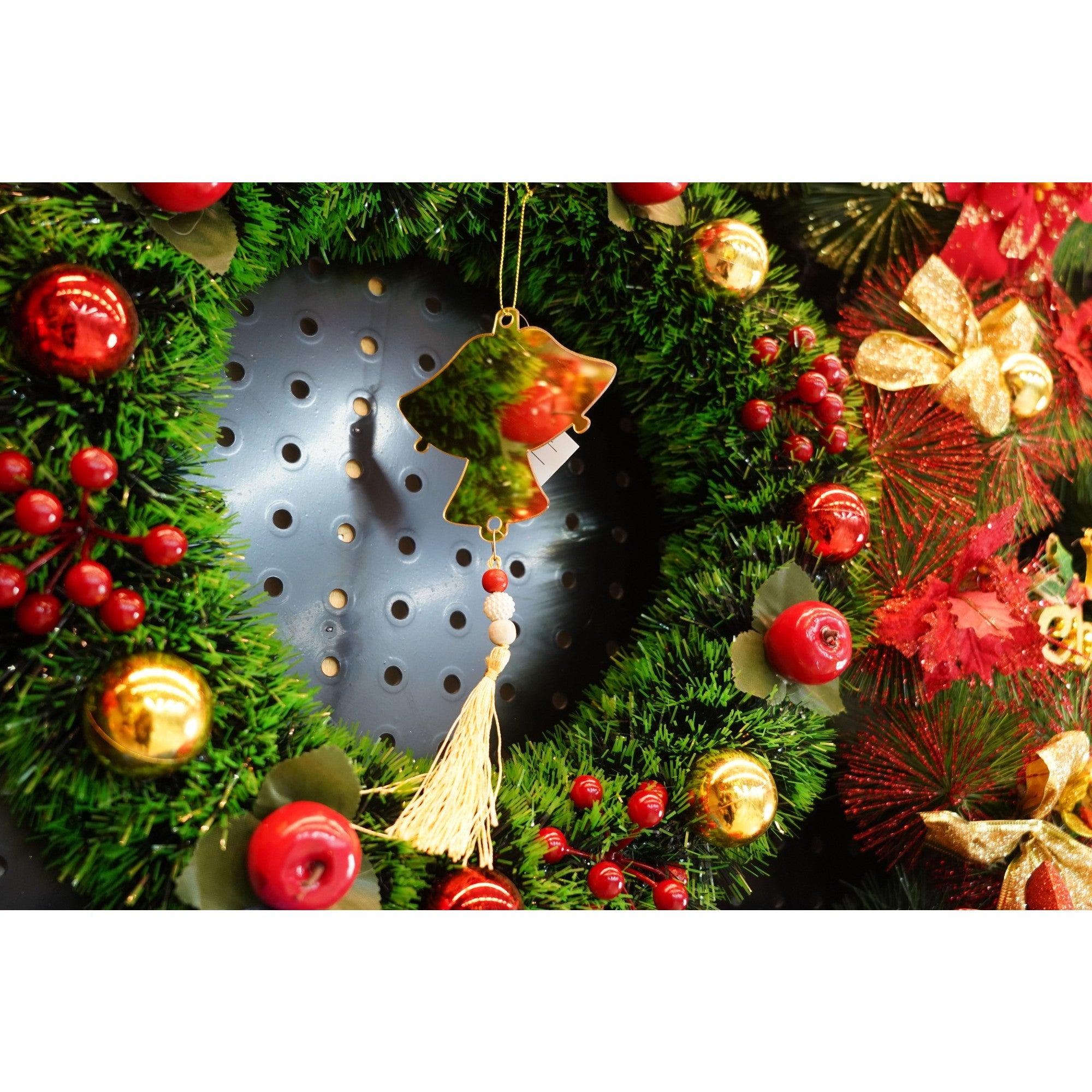 Ornament brad, Clopotei, Auriu, Lucios, 10*23CM, Acril, Interior/ Exterior