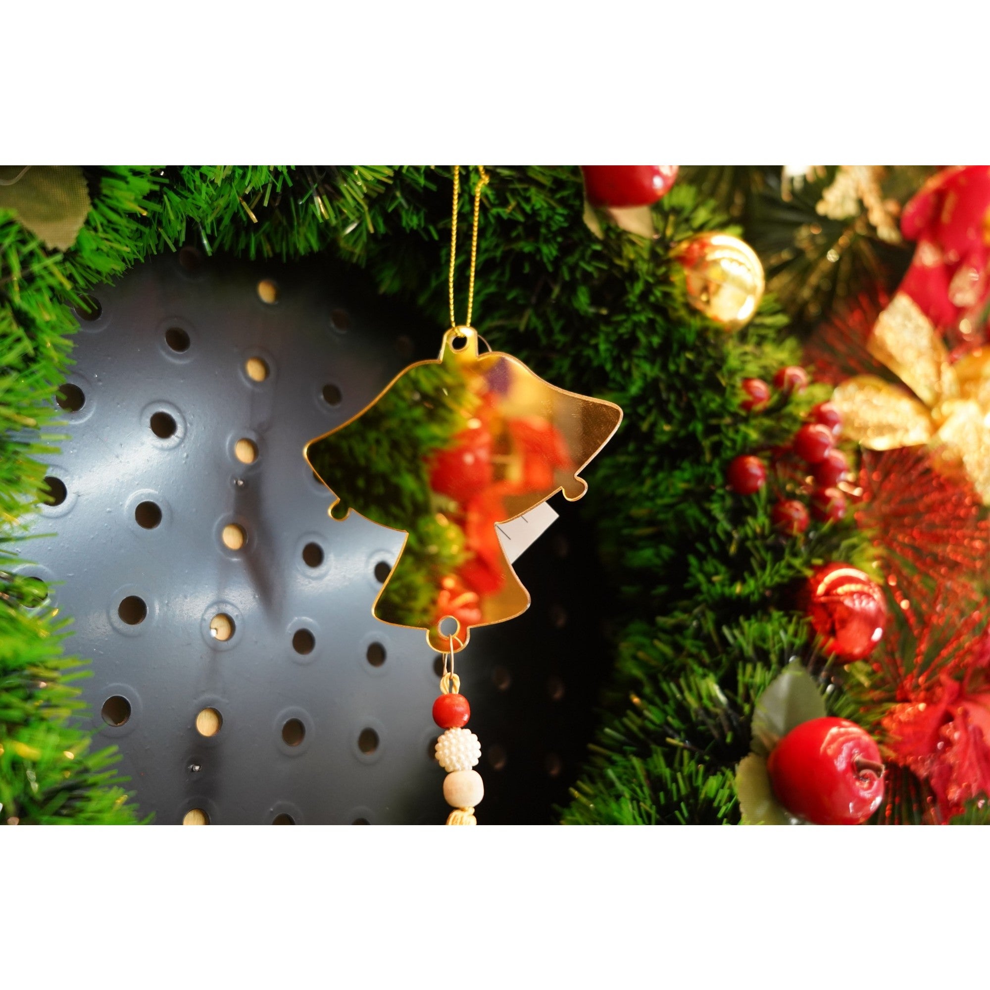 Ornament brad, Clopotei, Auriu, Lucios, 10*23CM, Acril, Interior/ Exterior