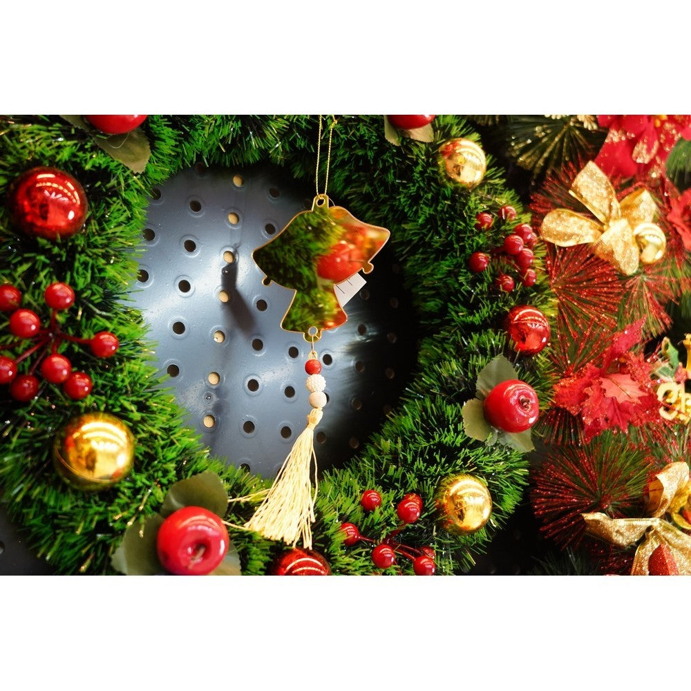 Ornament brad, Clopotei, Auriu, Lucios, 10*23CM, Acril, Interior/ Exterior