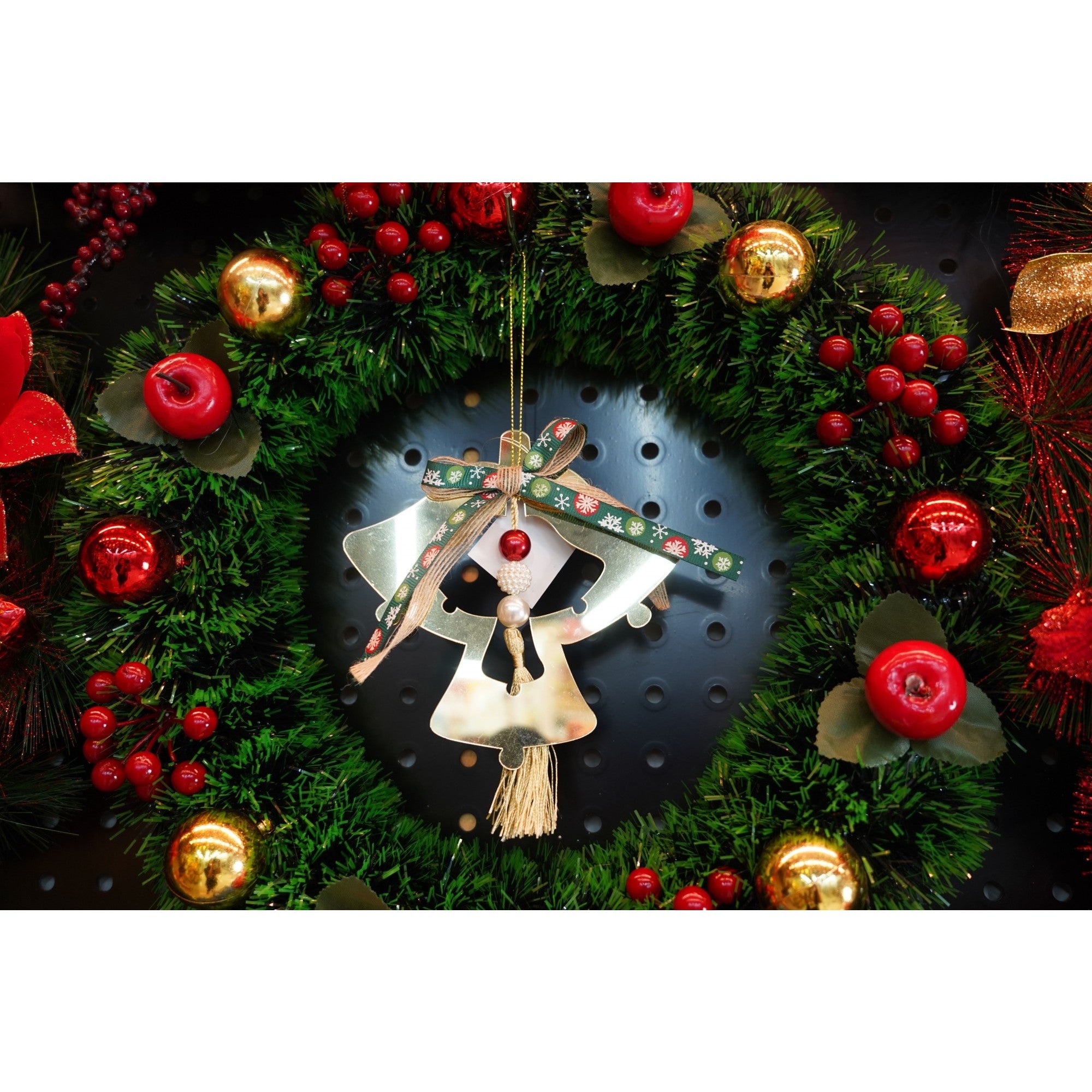 Ornament brad, Clopotei, Auriu, Lucios, 14*26CM, Acril, Interior/ Exterior