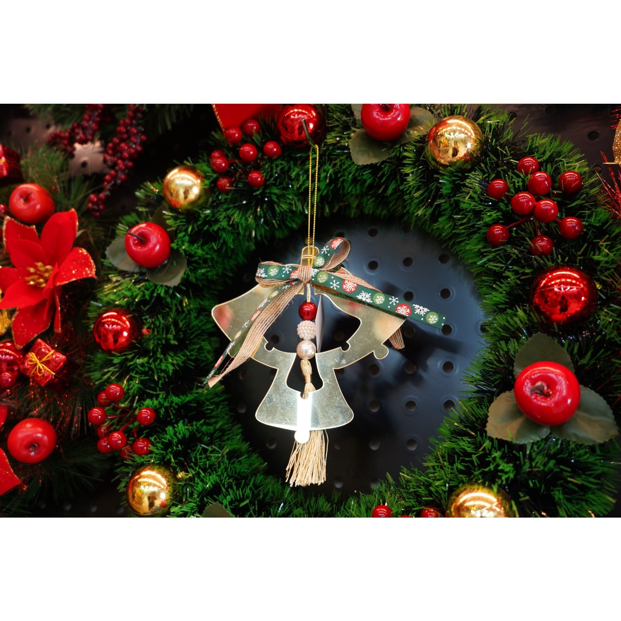 Ornament brad, Clopotei, Auriu, Lucios, 14*26CM, Acril, Interior/ Exterior