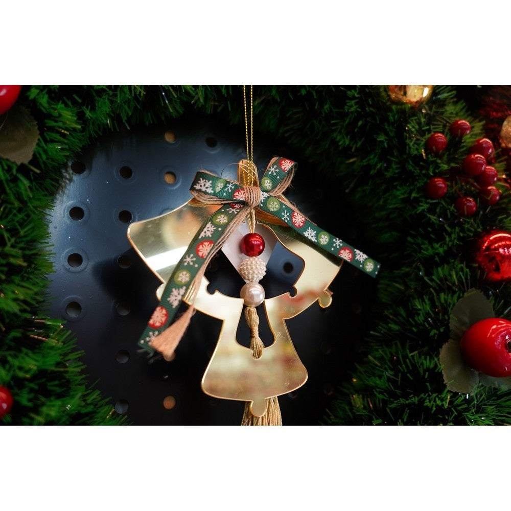 Ornament brad, Clopotei, Auriu, Lucios, 14*26CM, Acril, Interior/ Exterior