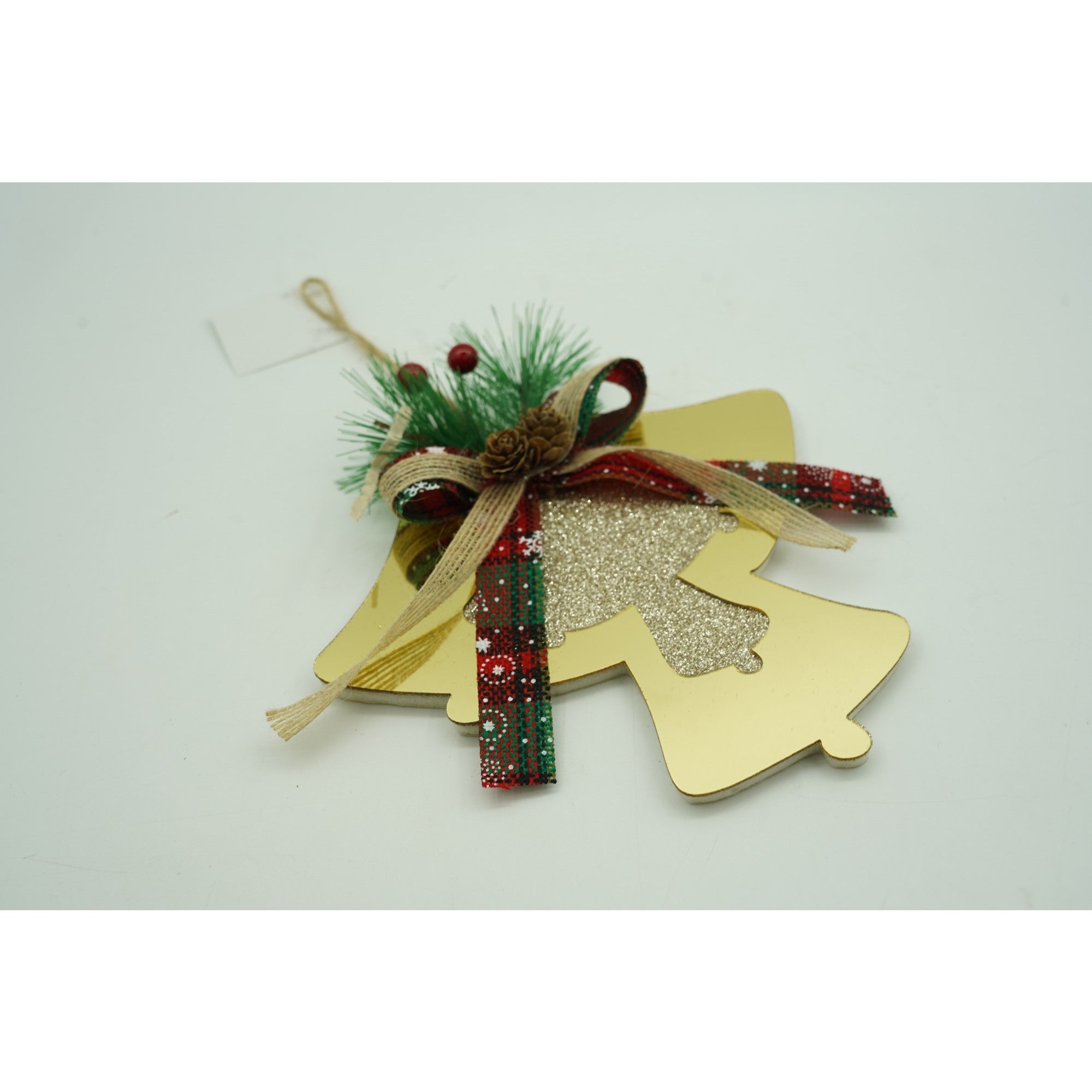 Ornament brad, Clopotei, Auriu, Lucios, 16*17CM, Acril, Interior/ Exterior