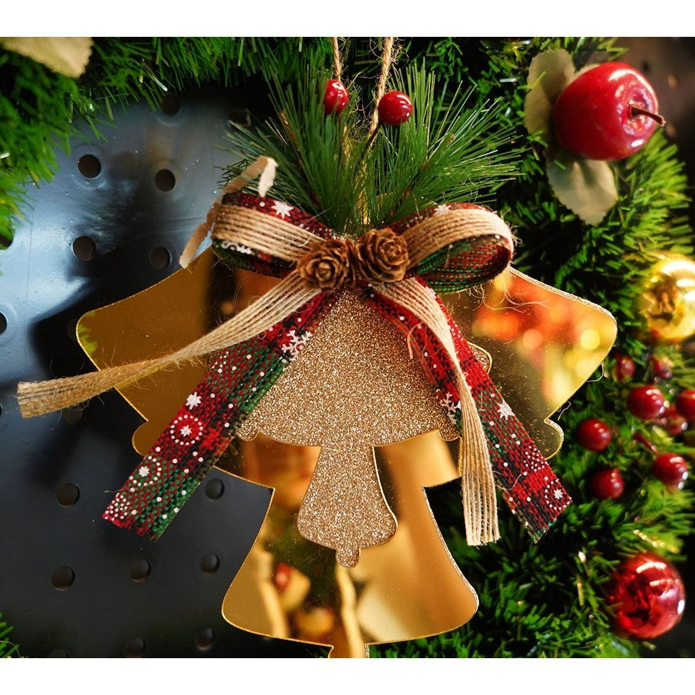Ornament brad, Clopotei, Auriu, Lucios, 16*17CM, Acril, Interior/ Exterior