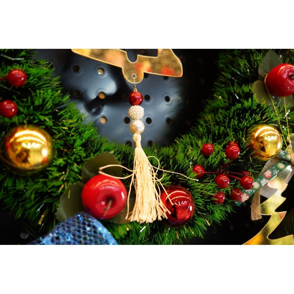 Ornament brad, Clopotel, Auriu, Lucios, 14*28CM, Acril, Interior/ Exterior