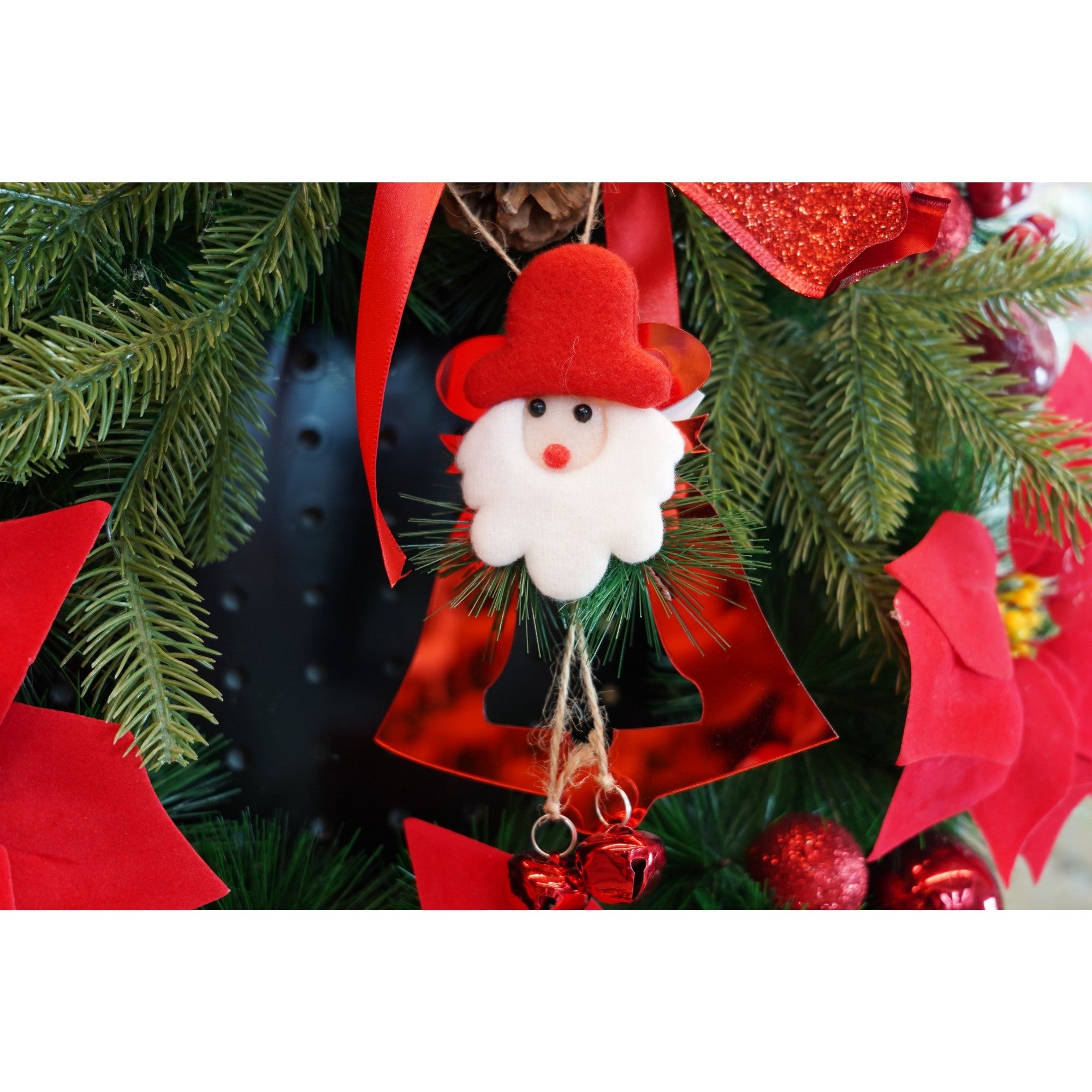 Ornament brad, Clopotel, Rosu, Lucios, 15*20CM, Acril, Interior/ Exterior