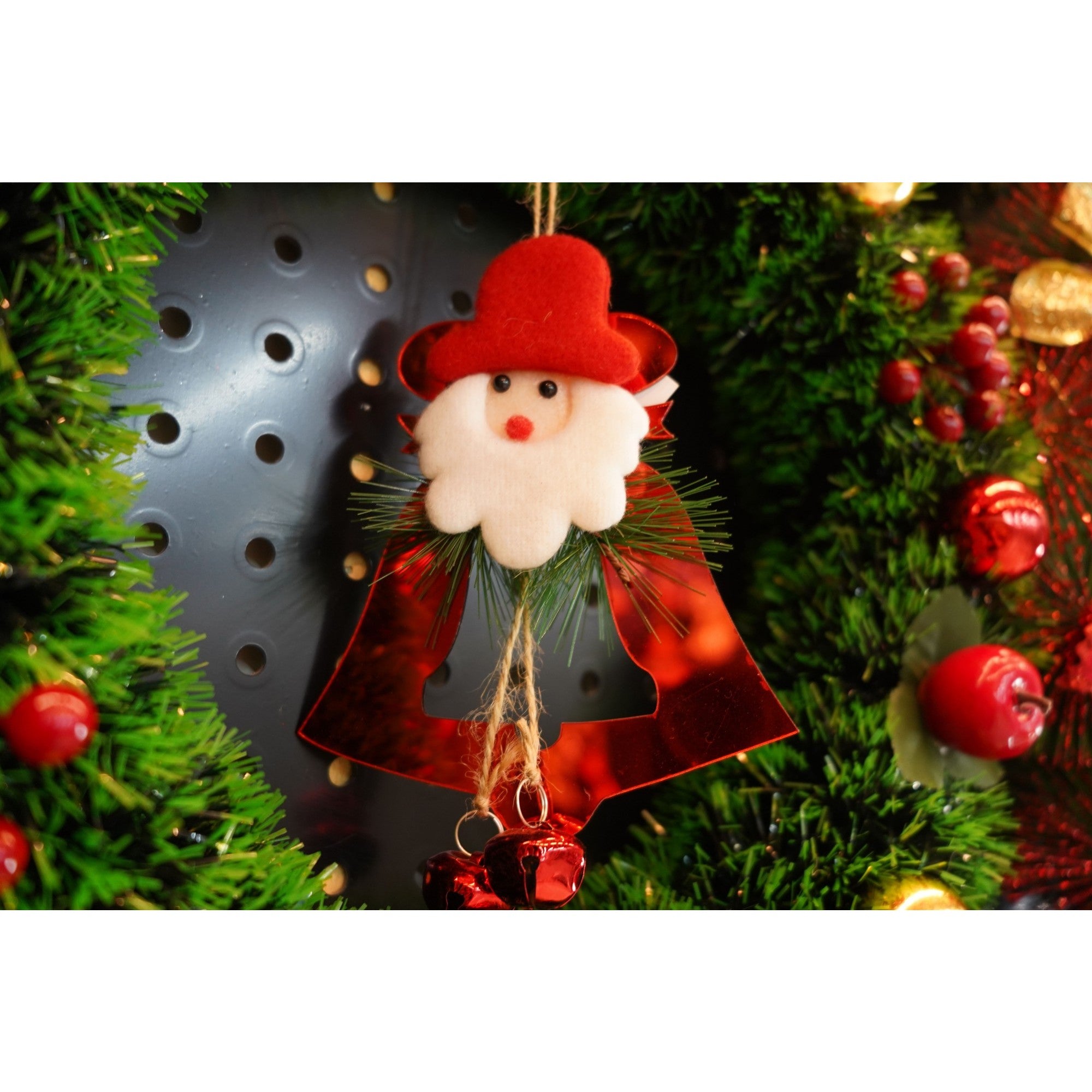 Ornament brad, Clopotel, Rosu, Lucios, 15*20CM, Acril, Interior/ Exterior