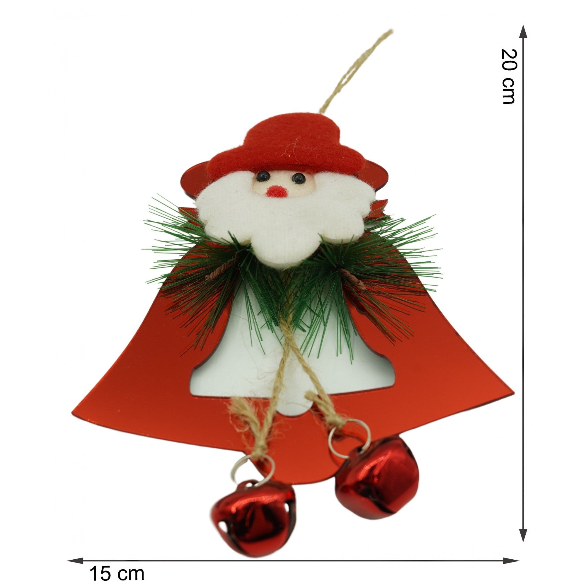 Ornament brad, Clopotel, Rosu, Lucios, 15*20CM, Acril, Interior/ Exterior
