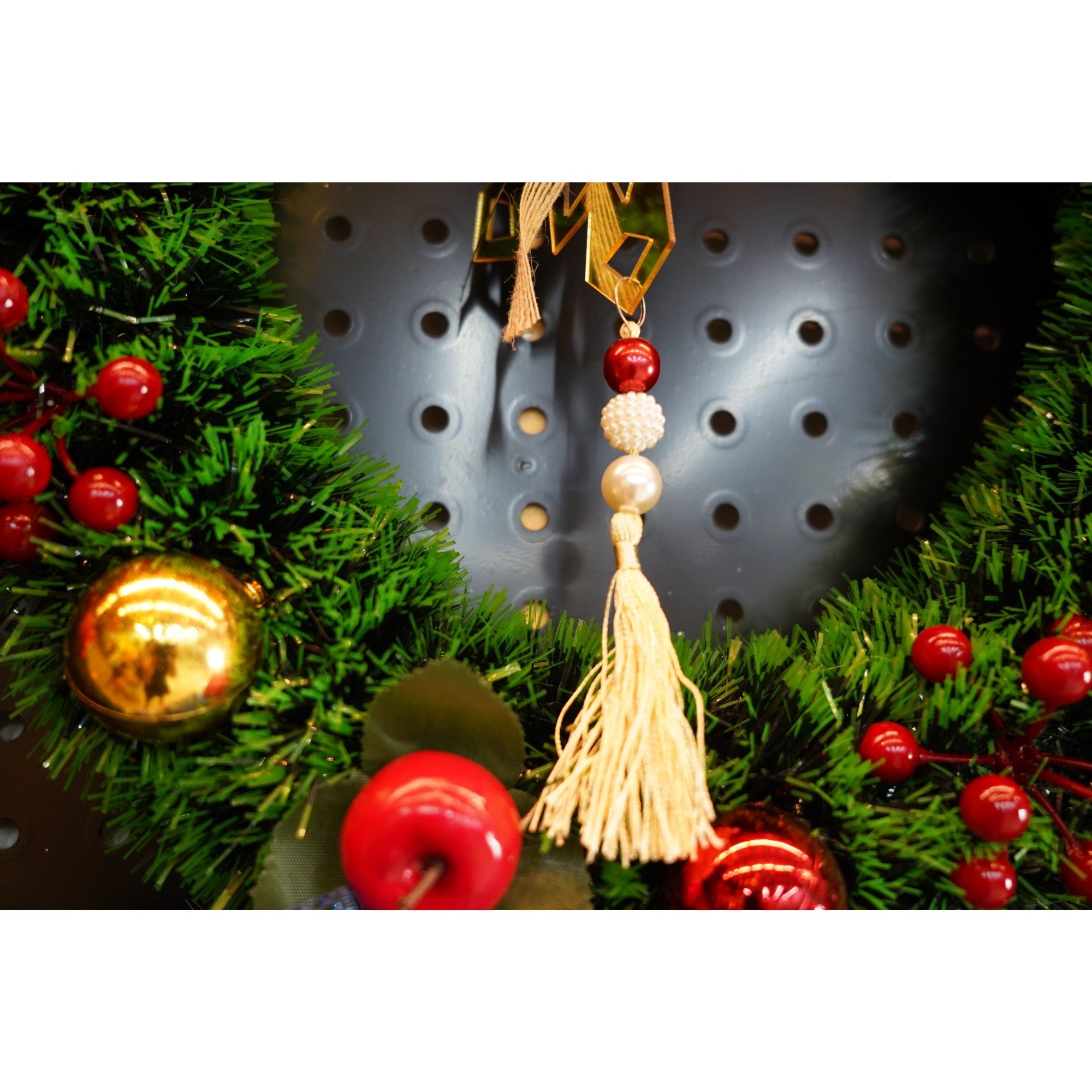 Ornament brad, Fulg de nea, Auriu, Lucios, 16*30CM, Acril, Interior/ Exterior