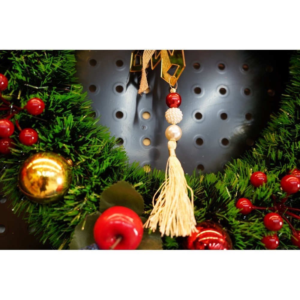 Ornament brad, Fulg de nea, Auriu, Lucios, 16*30CM, Acril, Interior/ Exterior