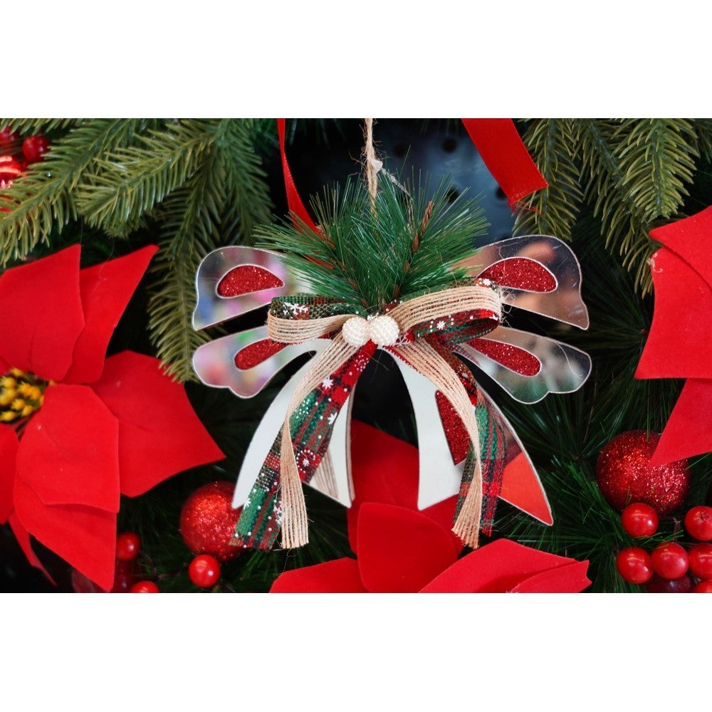 Ornament brad, Funda, Argintiu, Lucios, 14*15CM, Acril, Interior/ Exterior