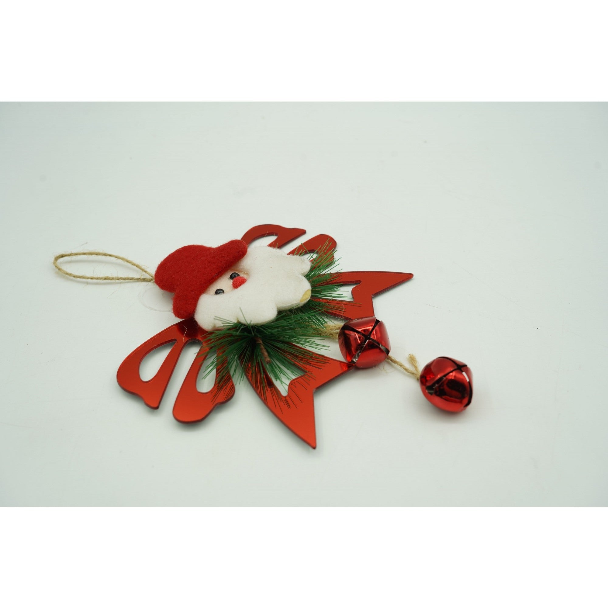 Ornament brad, Funda cu clopotei, Rosu, Lucios, 15*20CM, Acril, Interior/ Exterior