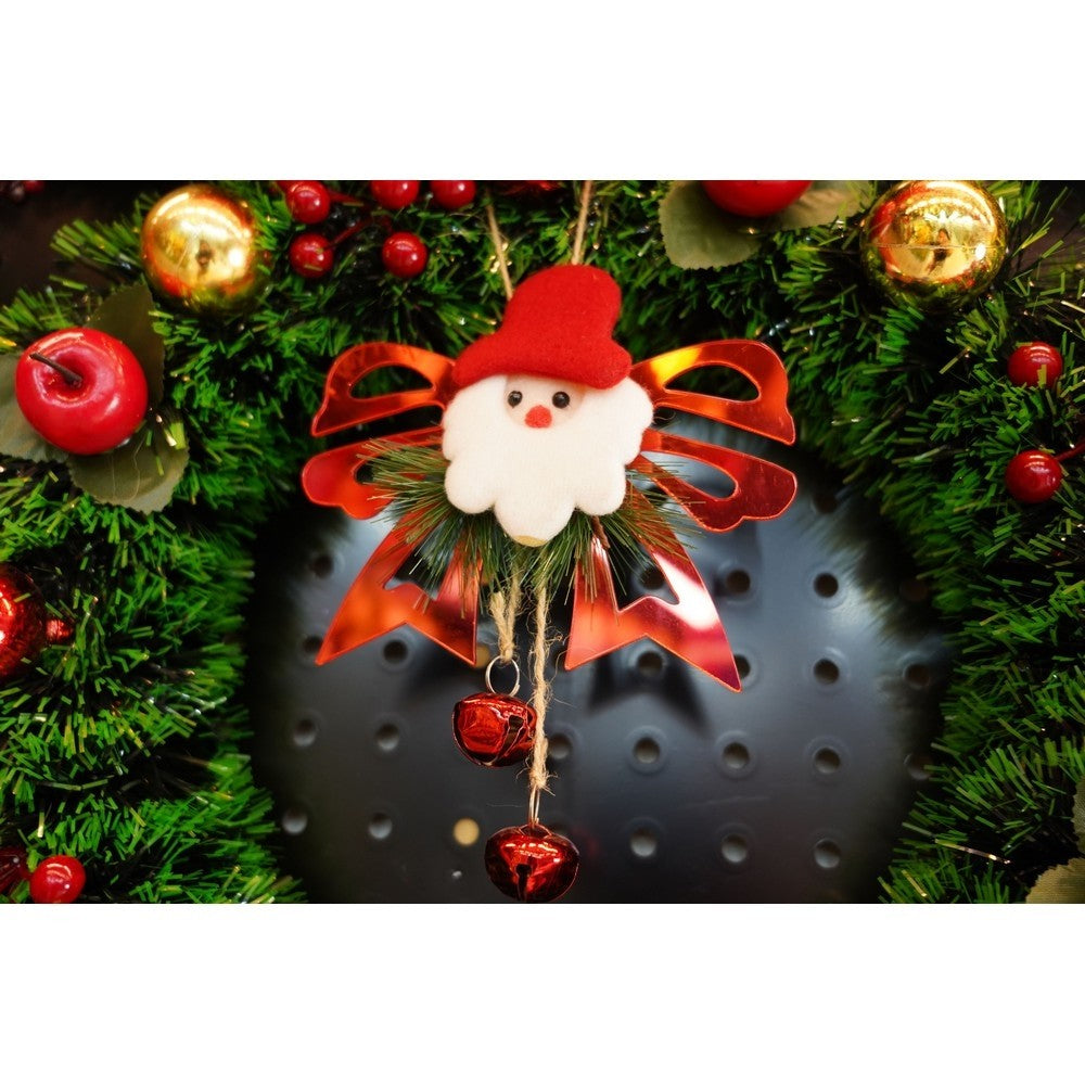 Ornament brad, Funda cu clopotei, Rosu, Lucios, 15*20CM, Acril, Interior/ Exterior