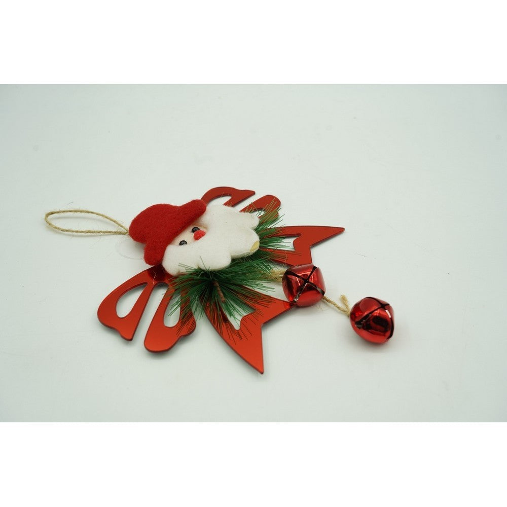 Ornament brad, Funda cu clopotei, Rosu, Lucios, 15*20CM, Acril, Interior/ Exterior