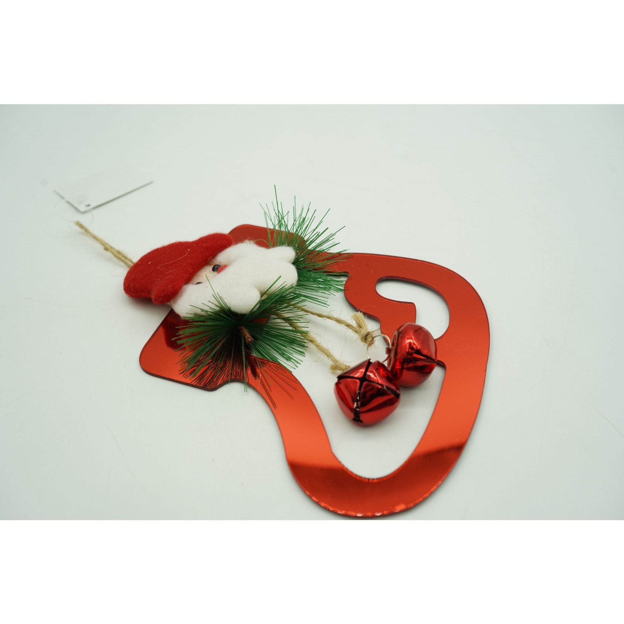 Ornament brad, Gheata cu clopotei, Rosu, Lucios, 15*20CM, Acril, Interior/ Exterior
