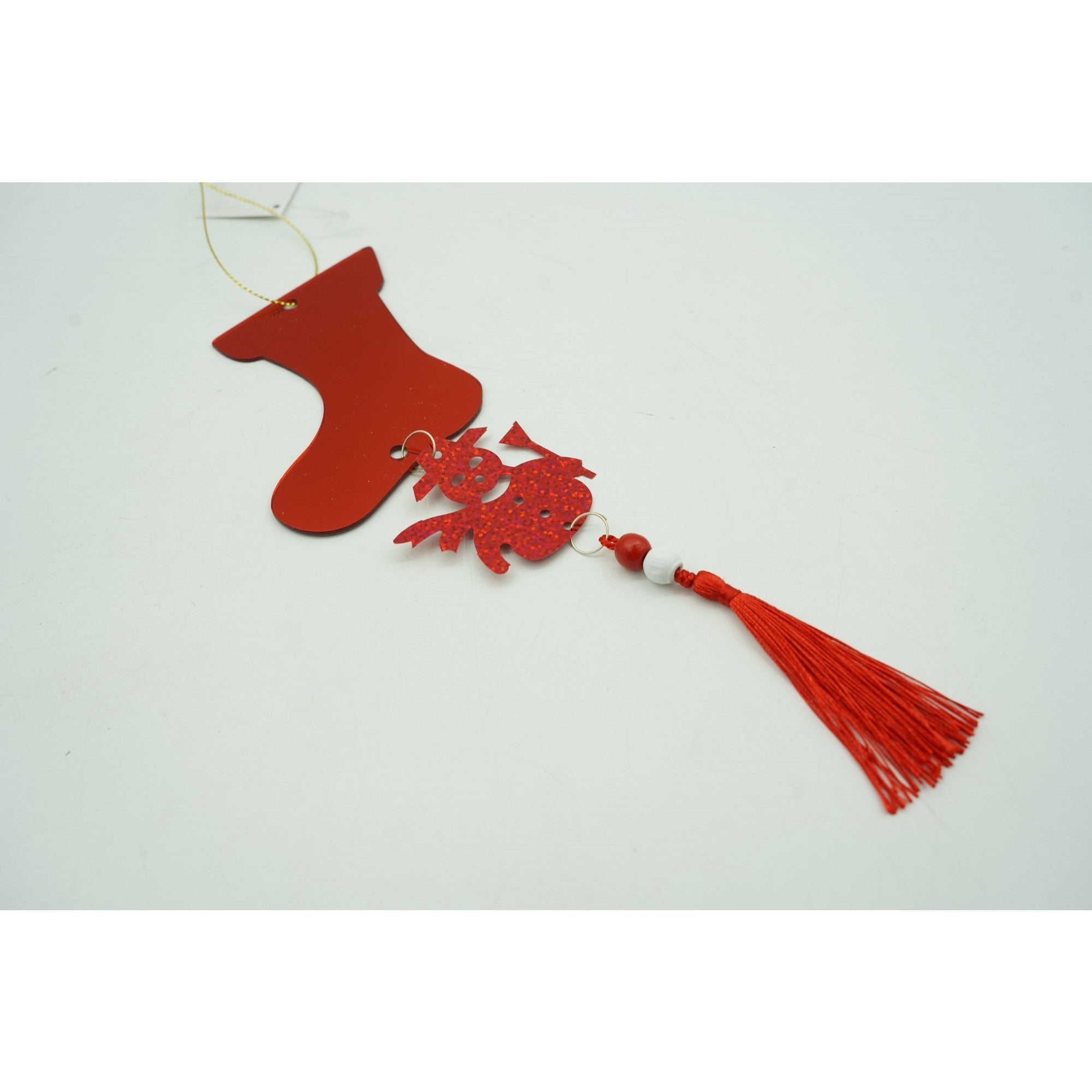 Ornament brad, Gheata, Om de zapada, Rosu, Lucios, 10*28CM, Acril, Interior/ Exterior