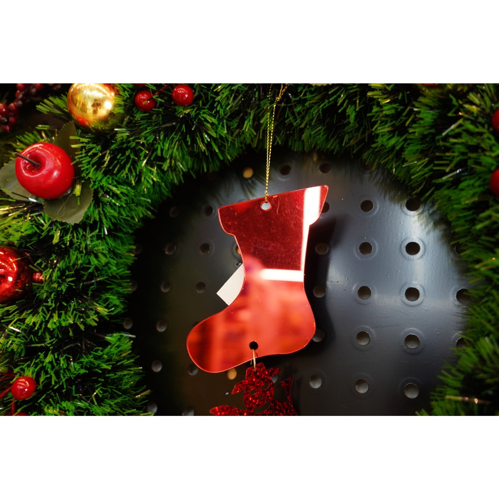 Ornament brad, Gheata, Om de zapada, Rosu, Lucios, 10*28CM, Acril, Interior/ Exterior
