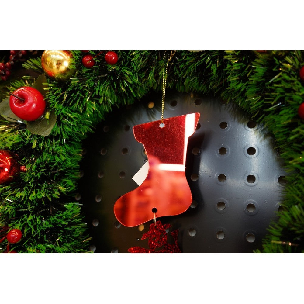 Ornament brad, Gheata, Om de zapada, Rosu, Lucios, 10*28CM, Acril, Interior/ Exterior