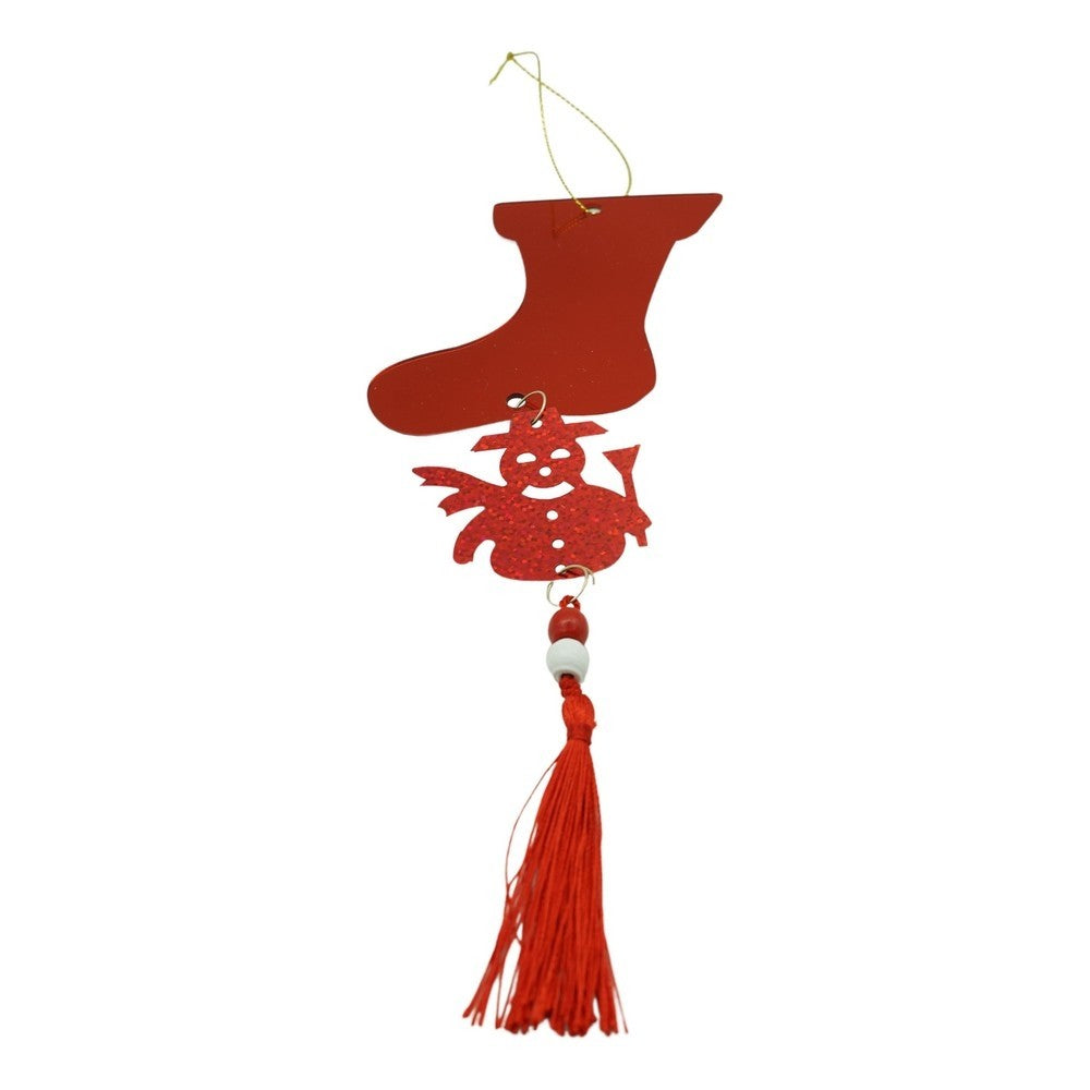 Ornament brad, Gheata, Om de zapada, Rosu, Lucios, 10*28CM, Acril, Interior/ Exterior