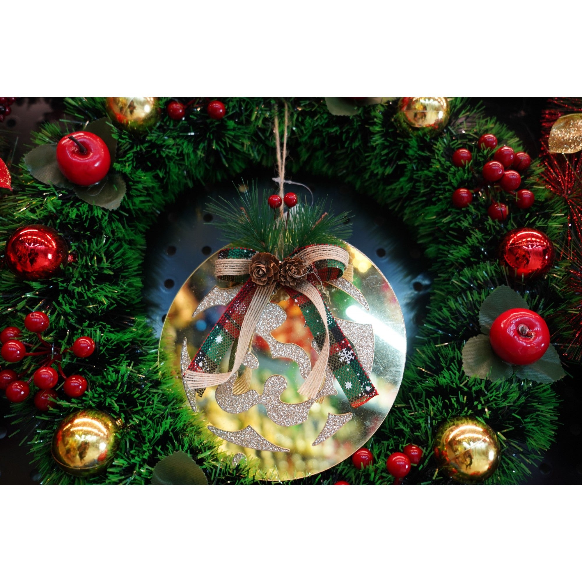 Ornament brad, Glob, Auriu, Lucios, 17*17CM, Acril, Interior/ Exterior