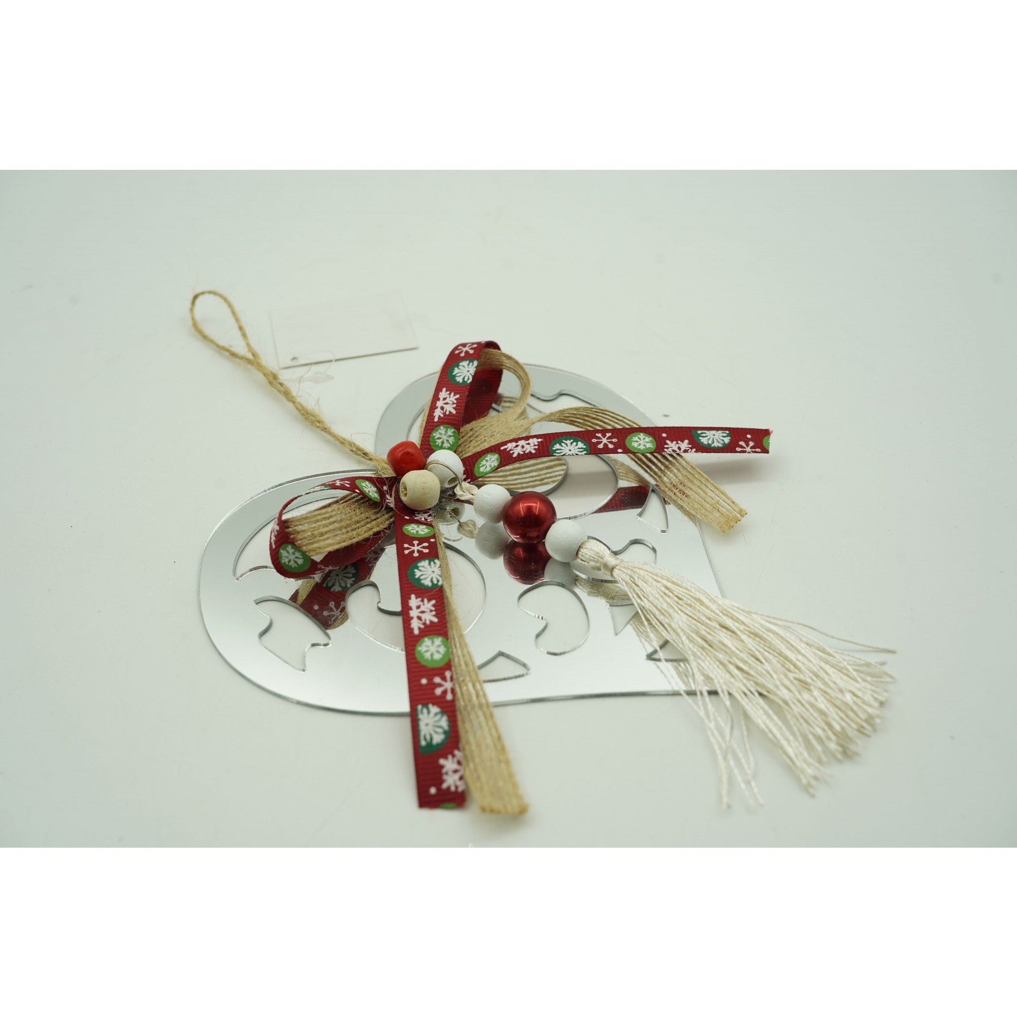 Ornament brad, Inima, Argintiu, Lucios, 14*26CM, Acril, Interior/ Exterior
