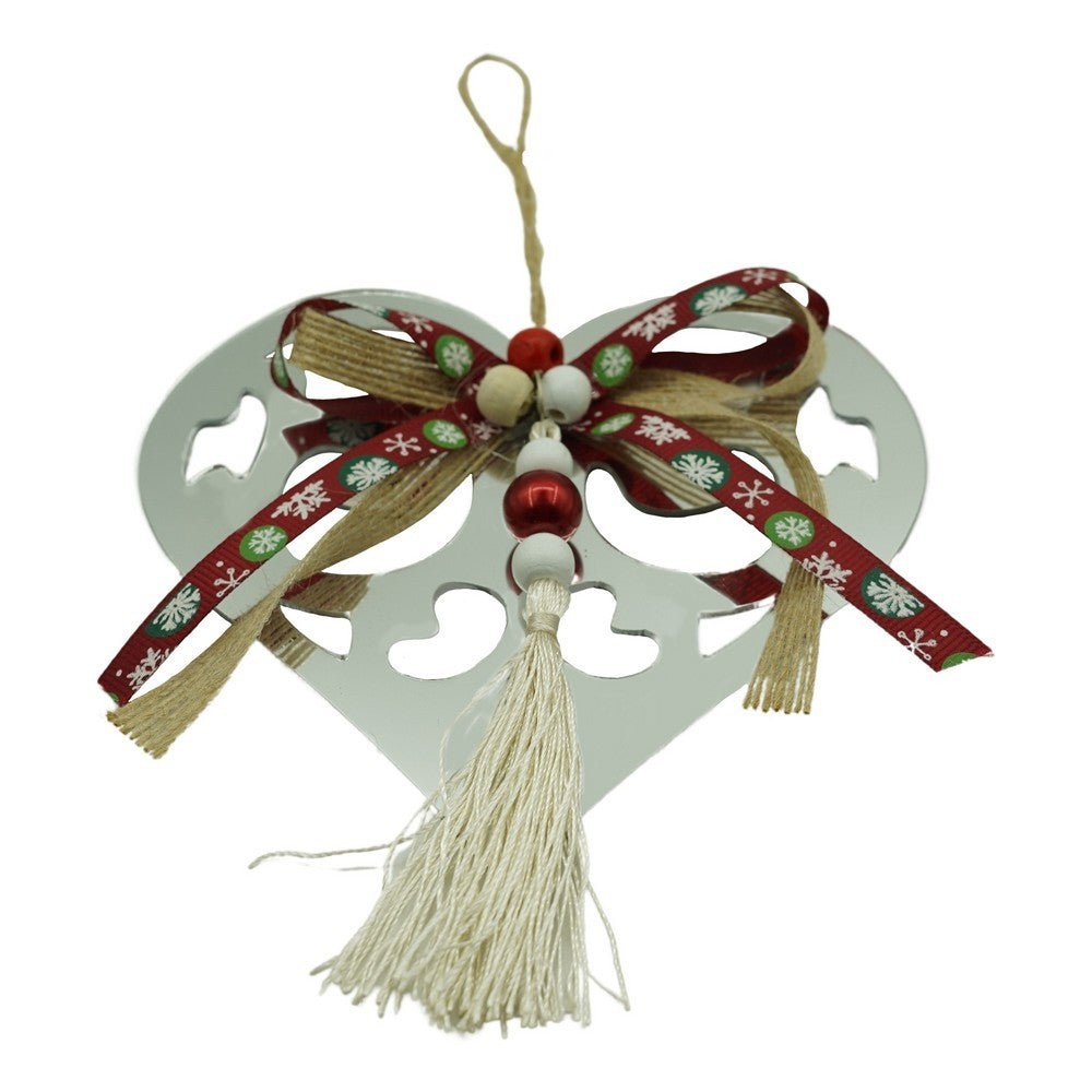 Ornament brad, Inima, Argintiu, Lucios, 14*26CM, Acril, Interior/ Exterior