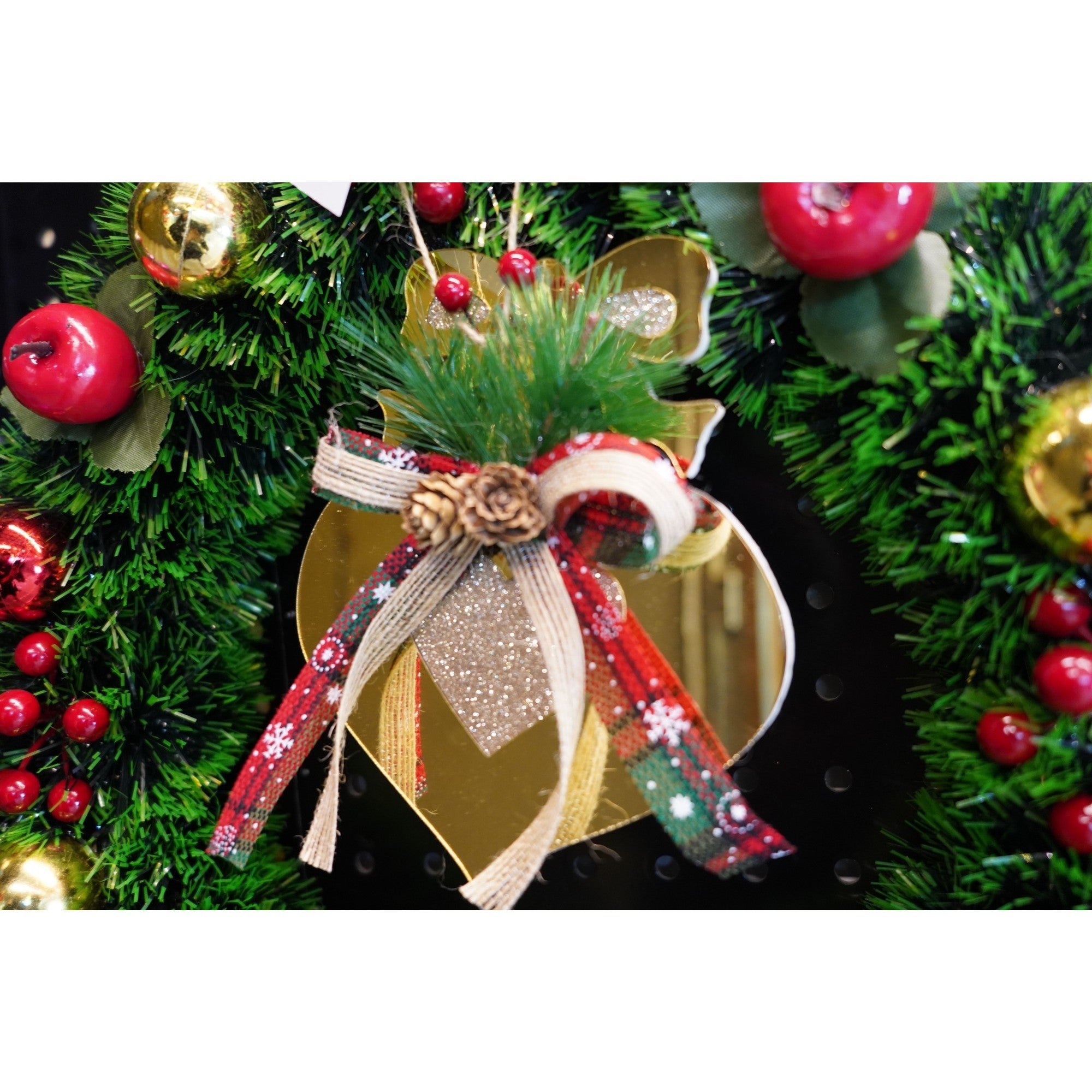Ornament brad, Inima, Auriu, Lucios, 15*16CM, Acril, Interior/ Exterior