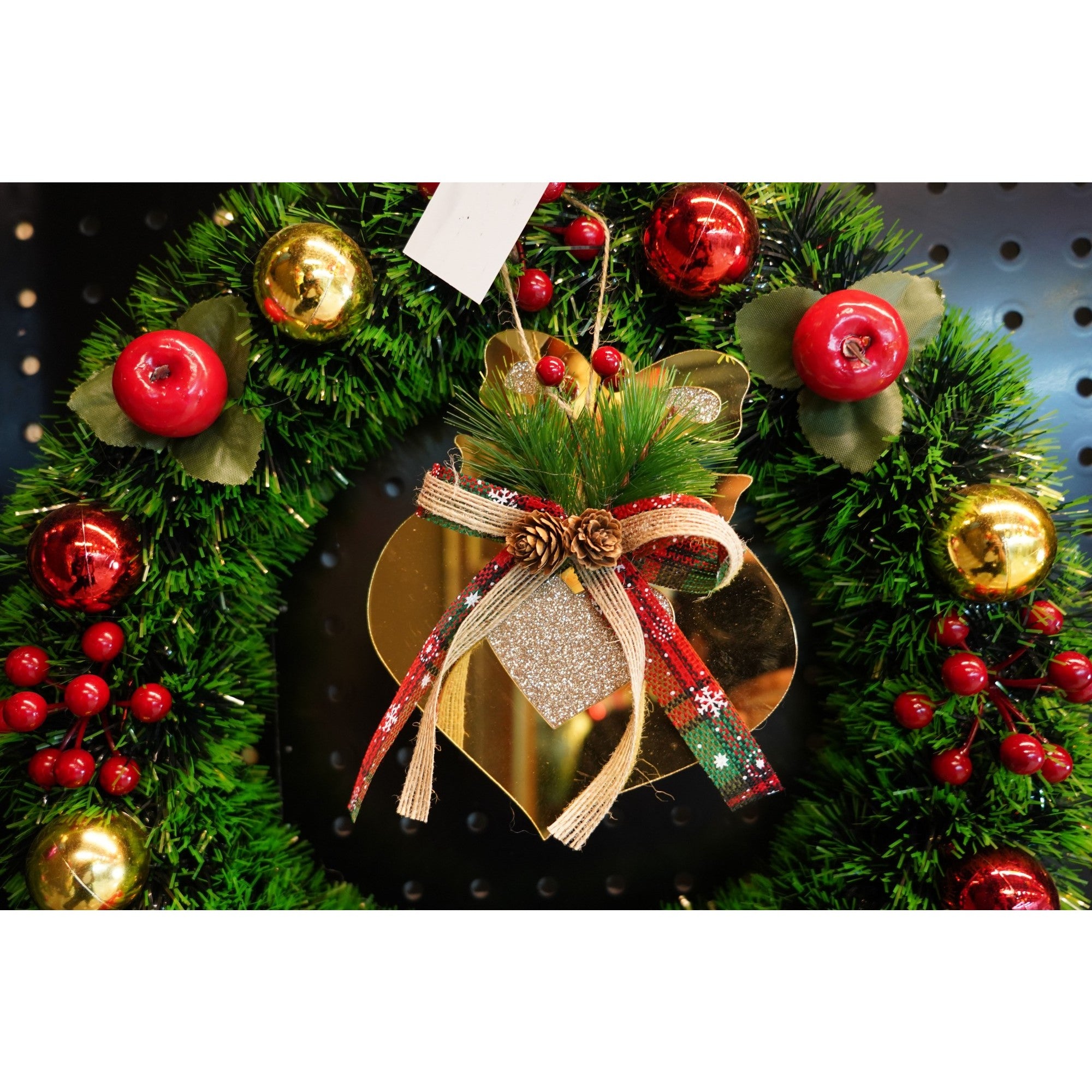 Ornament brad, Inima, Auriu, Lucios, 15*16CM, Acril, Interior/ Exterior