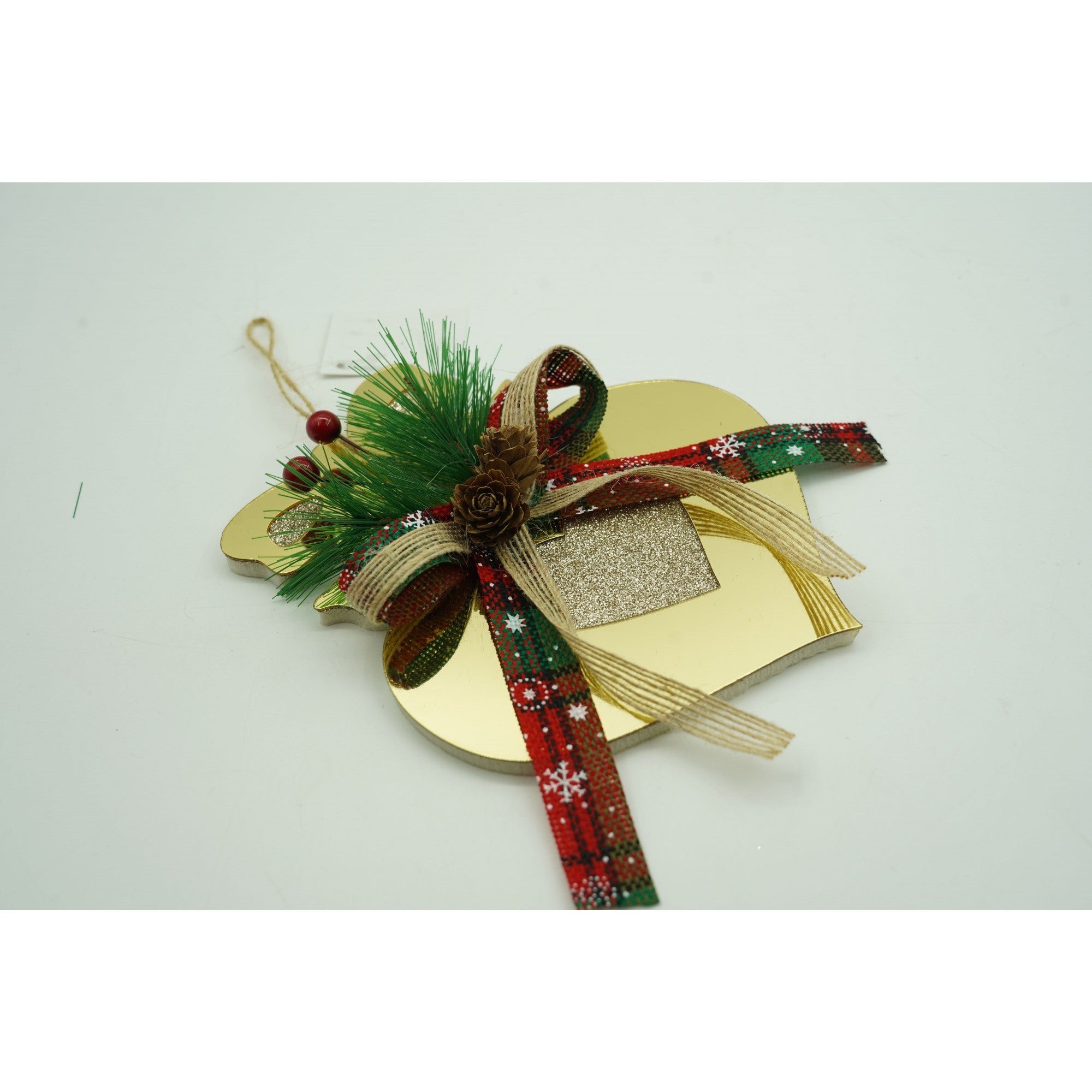 Ornament brad, Inima, Auriu, Lucios, 15*16CM, Acril, Interior/ Exterior
