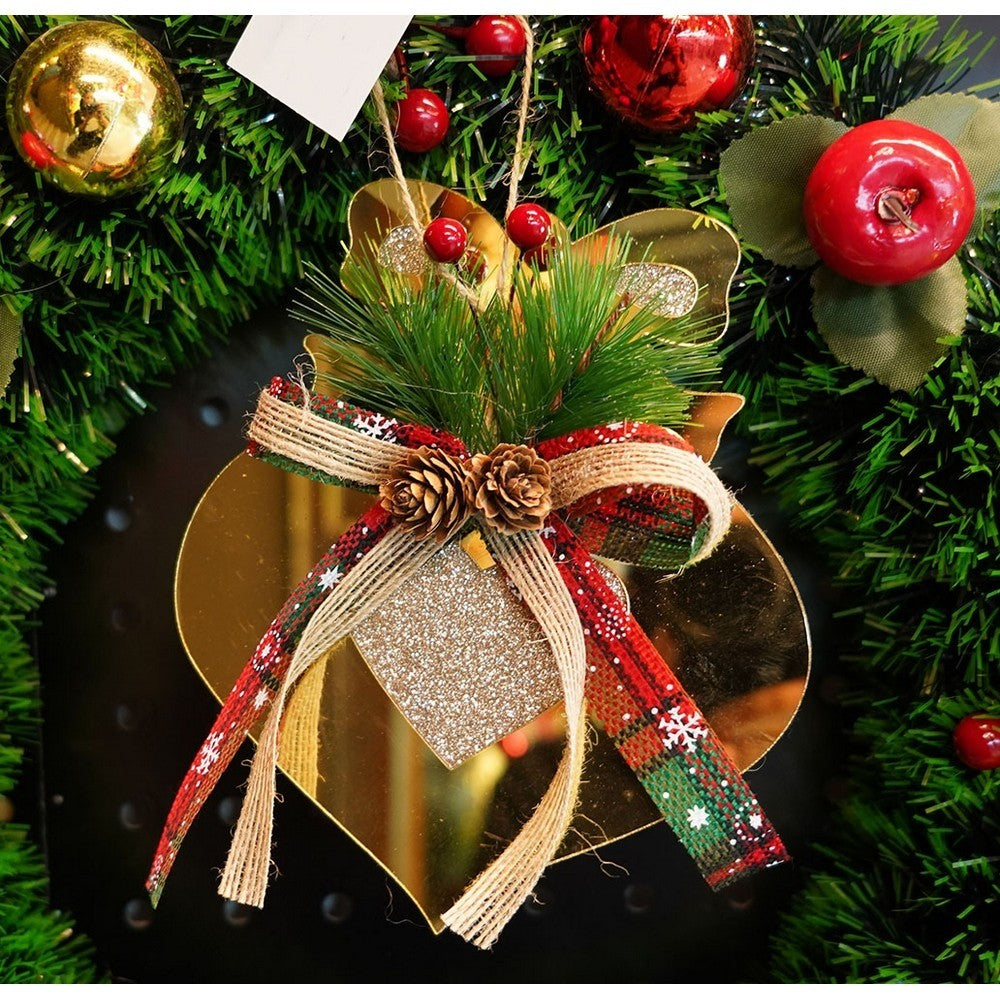 Ornament brad, Inima, Auriu, Lucios, 15*16CM, Acril, Interior/ Exterior