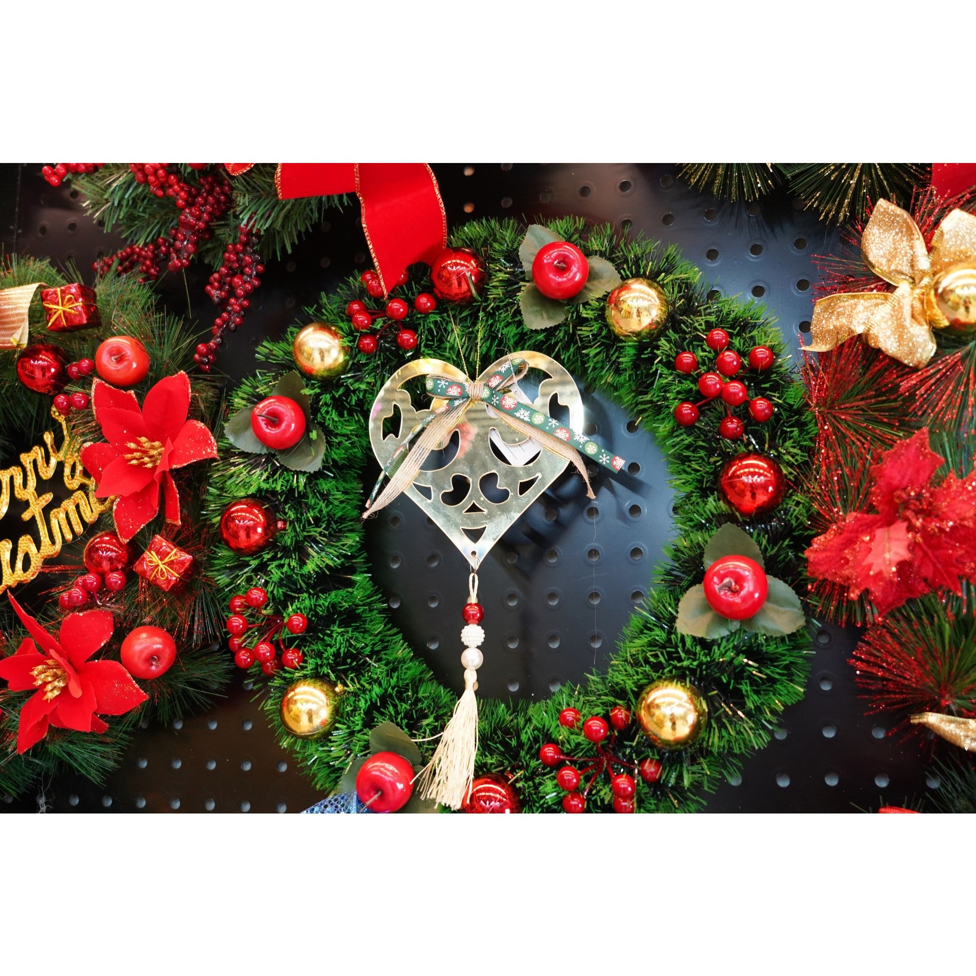 Ornament brad, Inima, Auriu, Lucios, 15*26CM, Acril, Interior/ Exterior
