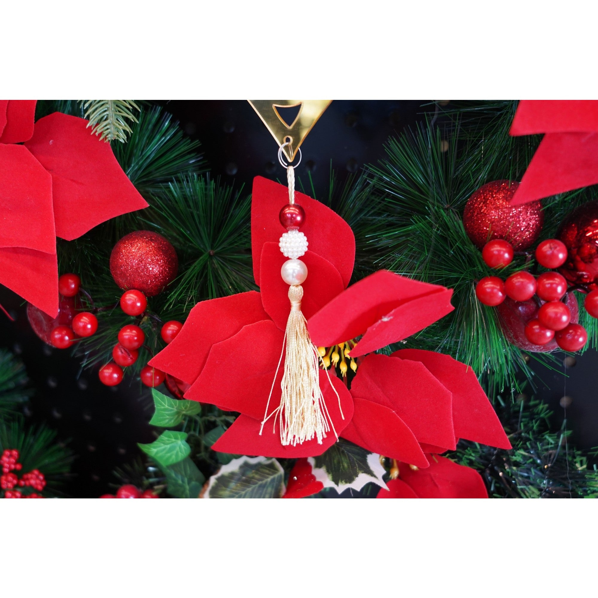 Ornament brad, Inima, Auriu, Lucios, 15*26CM, Acril, Interior/ Exterior