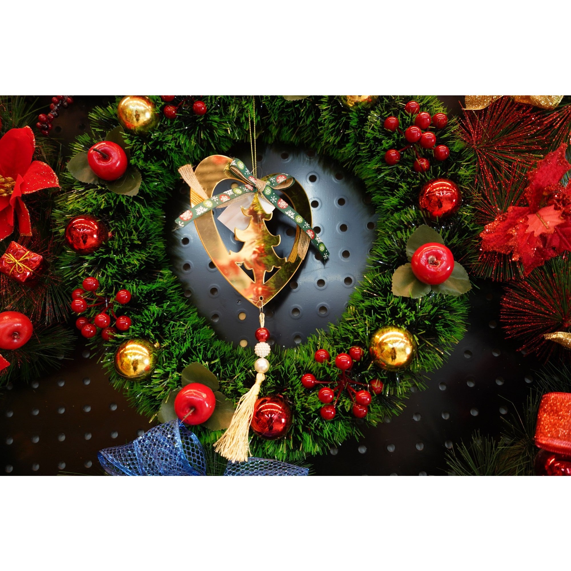 Ornament brad, Inima, Auriu, Lucios, 15*26CM, Acril, Interior/ Exterior