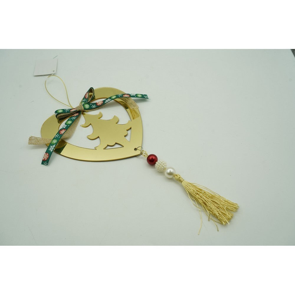 Ornament brad, Inima, Auriu, Lucios, 15*26CM, Acril, Interior/ Exterior