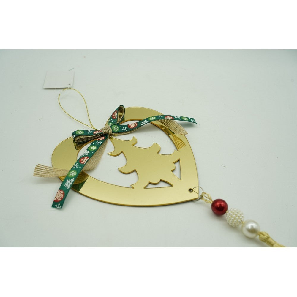 Ornament brad, Inima, Auriu, Lucios, 15*26CM, Acril, Interior/ Exterior