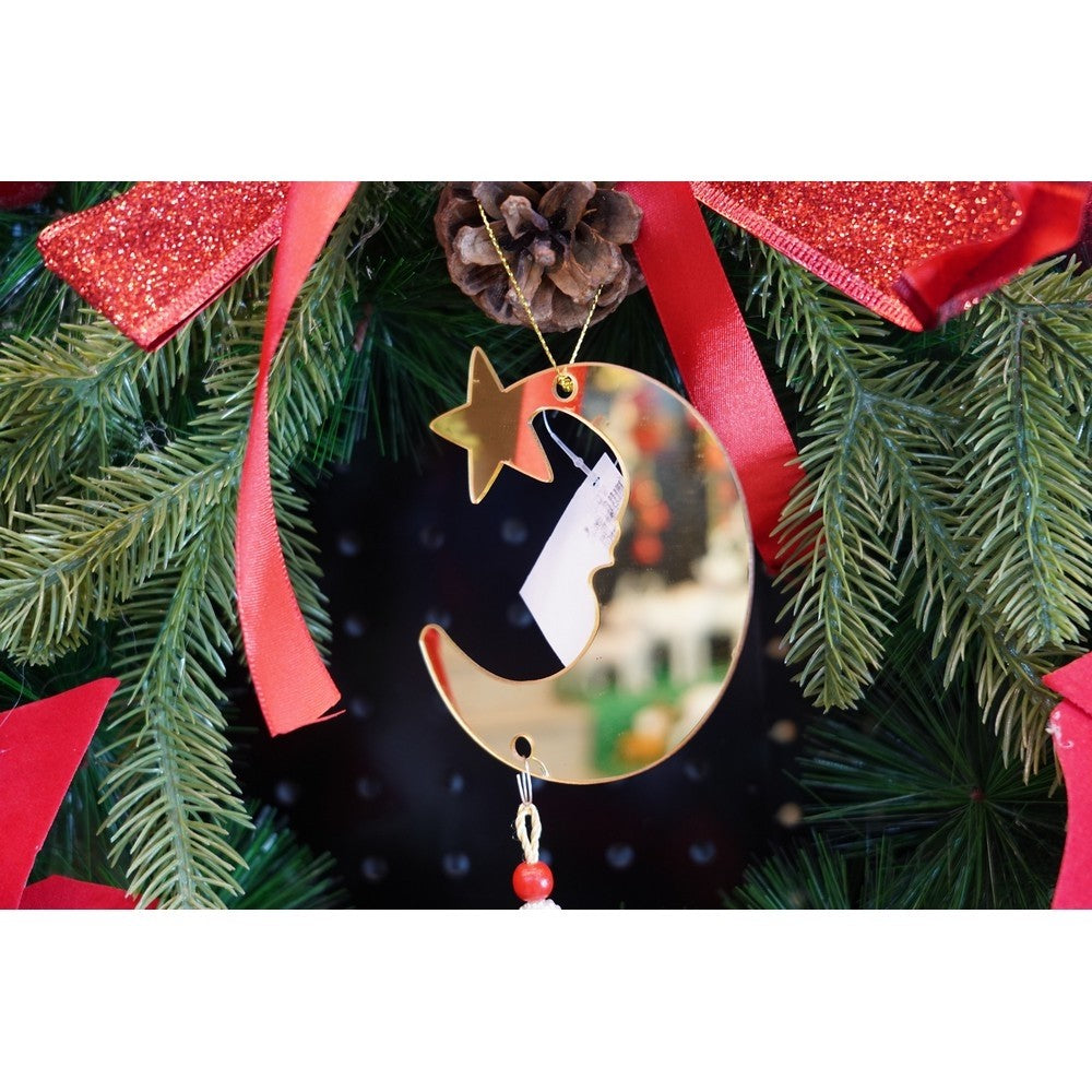 Ornament brad, Luna, Auriu, Lucios, 10*25CM, Acril, Interior/ Exterior