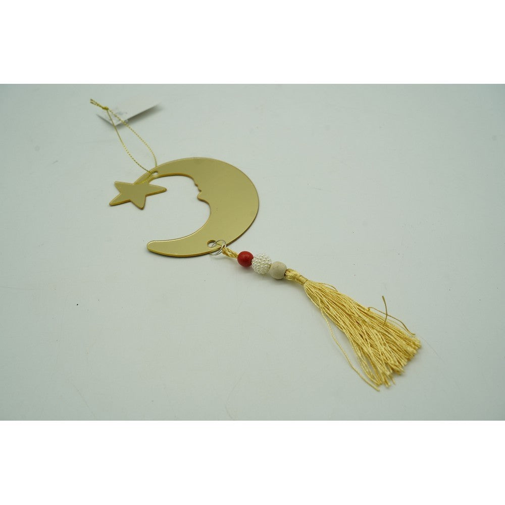 Ornament brad, Luna, Auriu, Lucios, 10*25CM, Acril, Interior/ Exterior