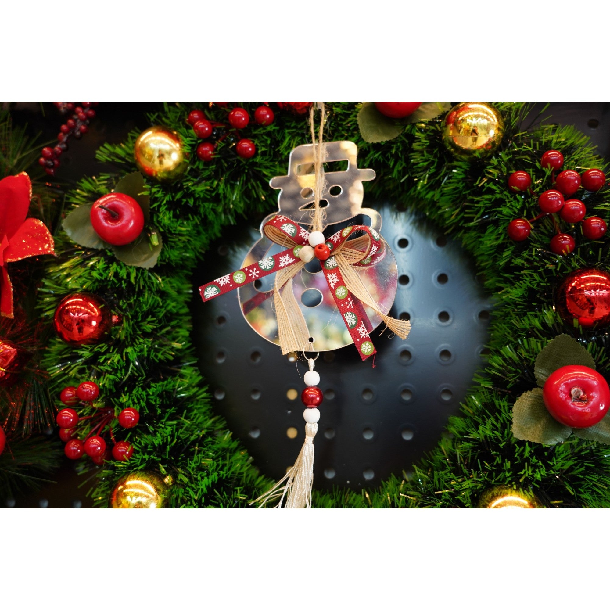 Ornament brad, Om de zapada, Argintiu, Lucios, 14*26CM, Acril, Interior/ Exterior