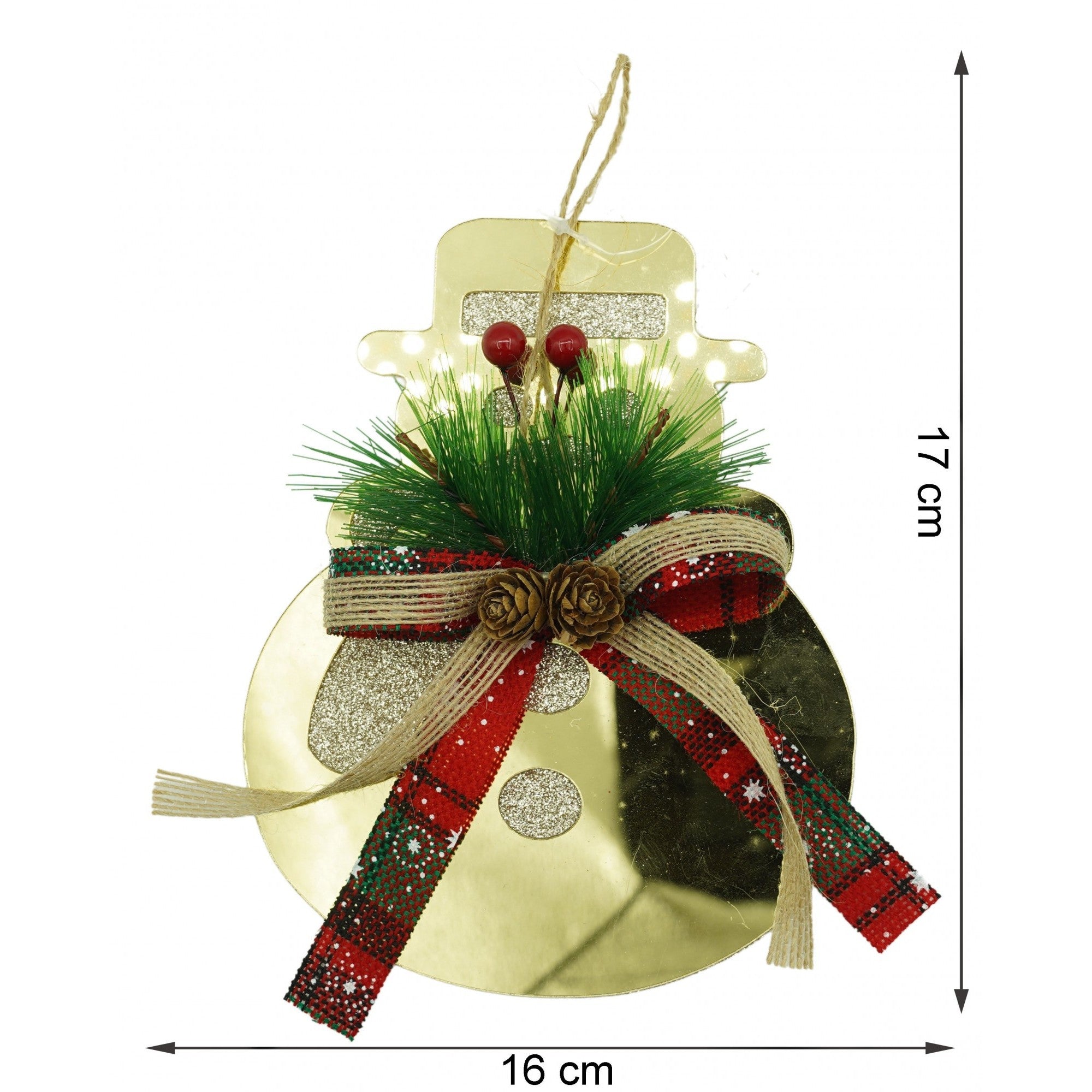 Ornament brad, Om de zapada, Auriu, Lucios, 16*17CM, Acril, Interior/ Exterior
