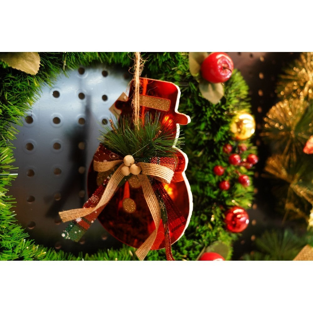 Ornament brad, Om de zapada, Rosu, Lucios, 14*17CM, Acril, Interior/ Exterior