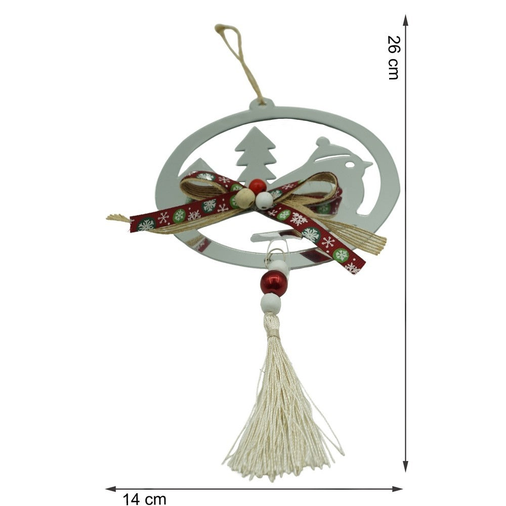 Ornament brad, Pasare, Argintiu, Lucios, 14*26CM, Acril, Interior/ Exterior