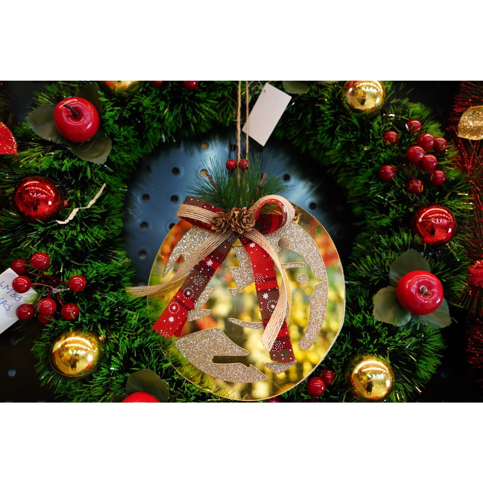 Ornament brad, Pasare, Auriu, Lucios, 17*17CM, Acril, Interior/ Exterior