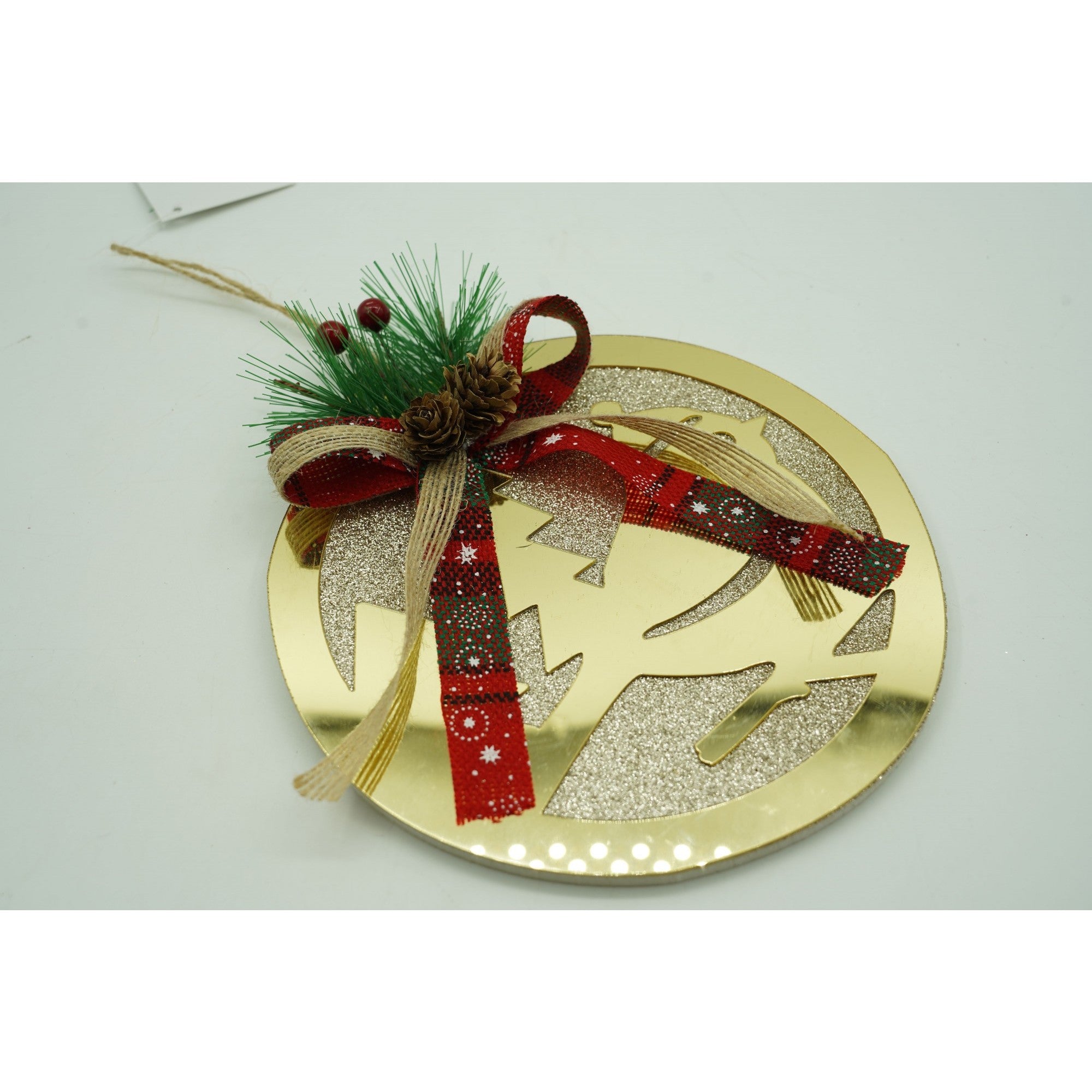 Ornament brad, Pasare, Auriu, Lucios, 17*17CM, Acril, Interior/ Exterior