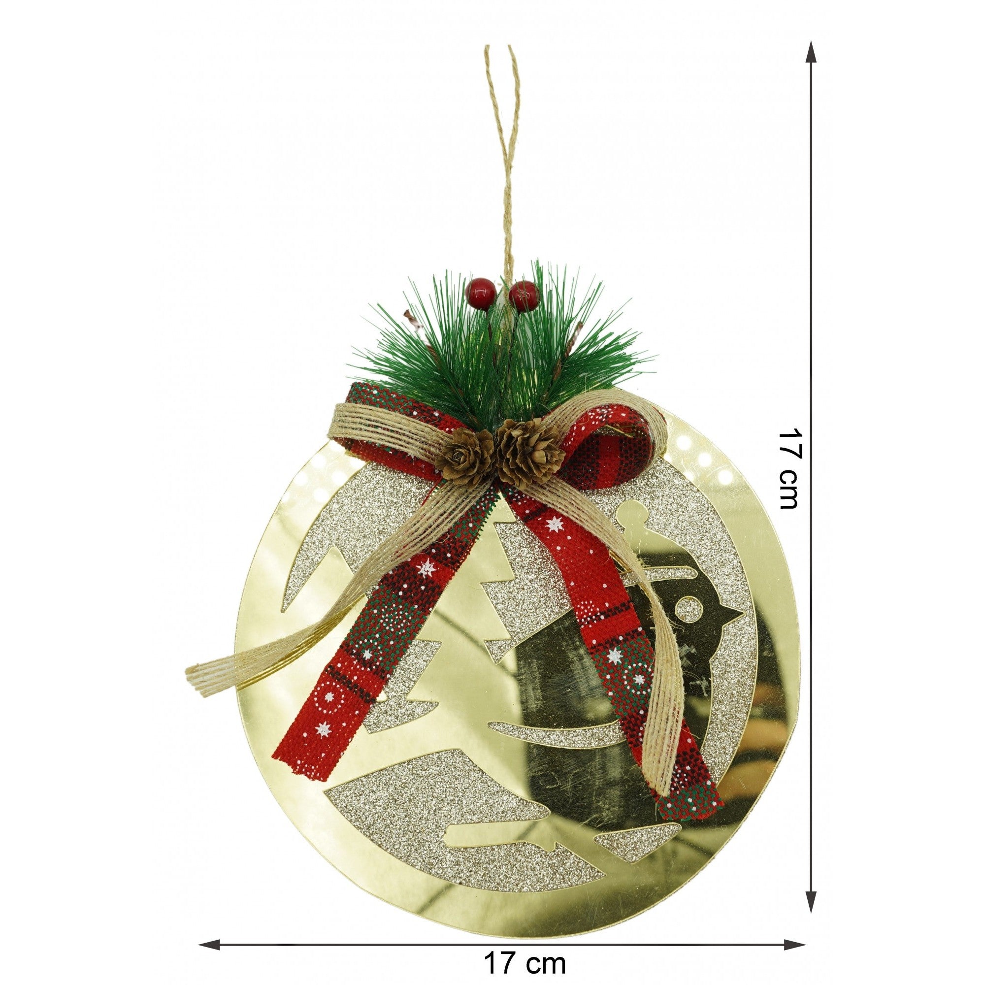 Ornament brad, Pasare, Auriu, Lucios, 17*17CM, Acril, Interior/ Exterior