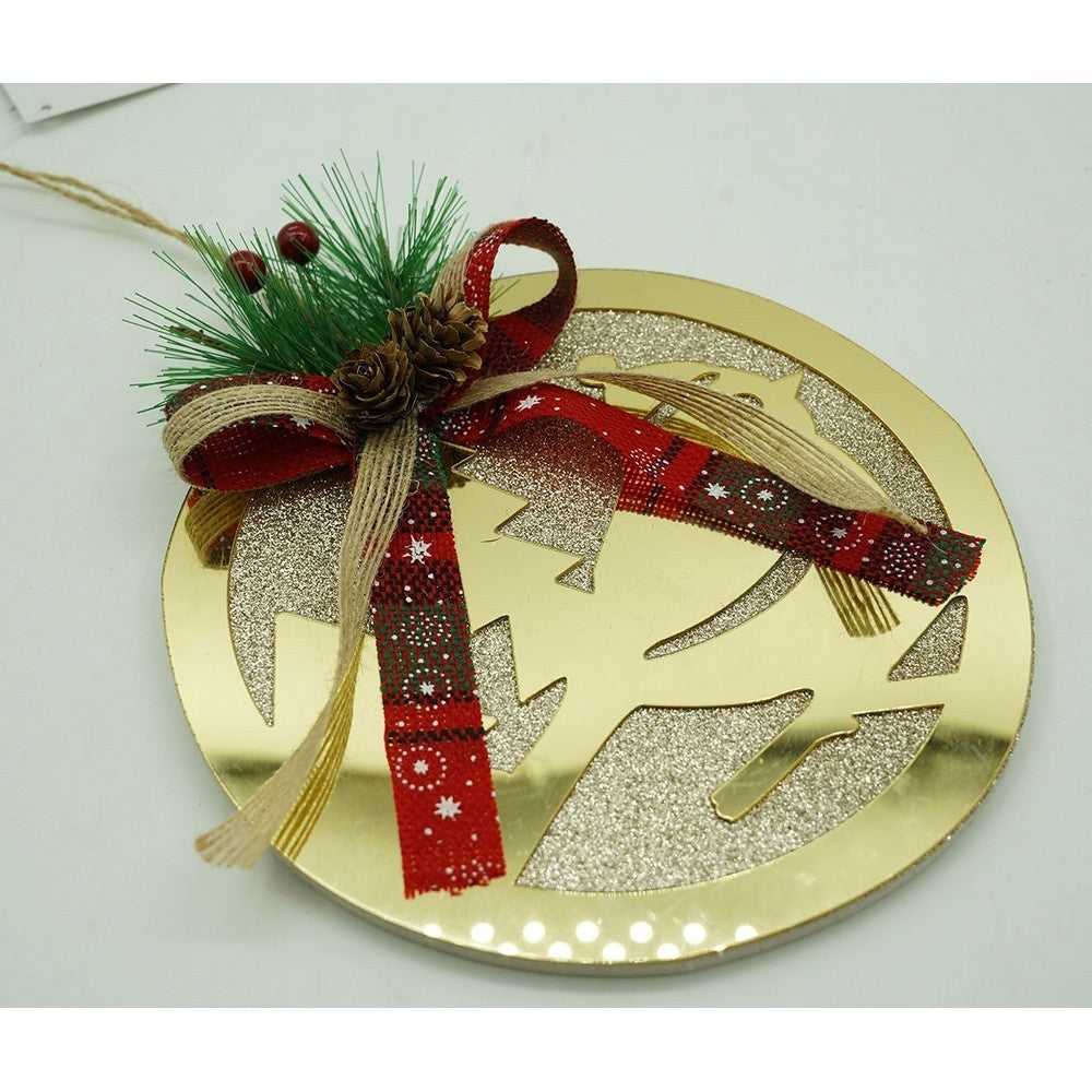 Ornament brad, Pasare, Auriu, Lucios, 17*17CM, Acril, Interior/ Exterior