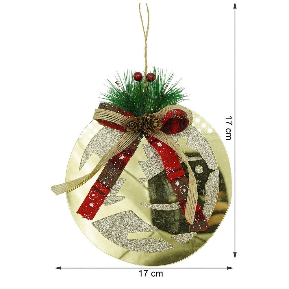 Ornament brad, Pasare, Auriu, Lucios, 17*17CM, Acril, Interior/ Exterior