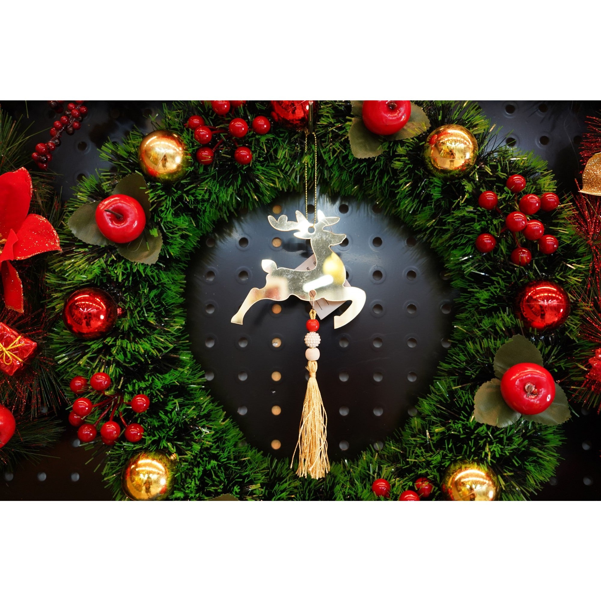 Ornament brad, Ren, Auriu, Lucios, 10*25CM, Acril, Interior/ Exterior