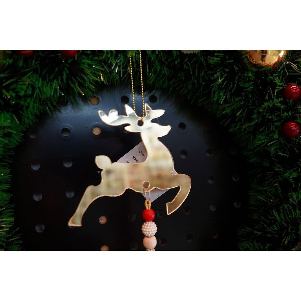 Ornament brad, Ren, Auriu, Lucios, 10*25CM, Acril, Interior/ Exterior
