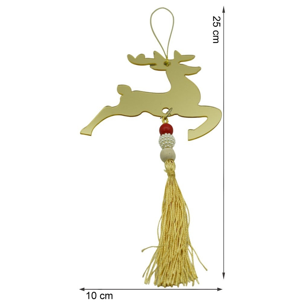 Ornament brad, Ren, Auriu, Lucios, 10*25CM, Acril, Interior/ Exterior