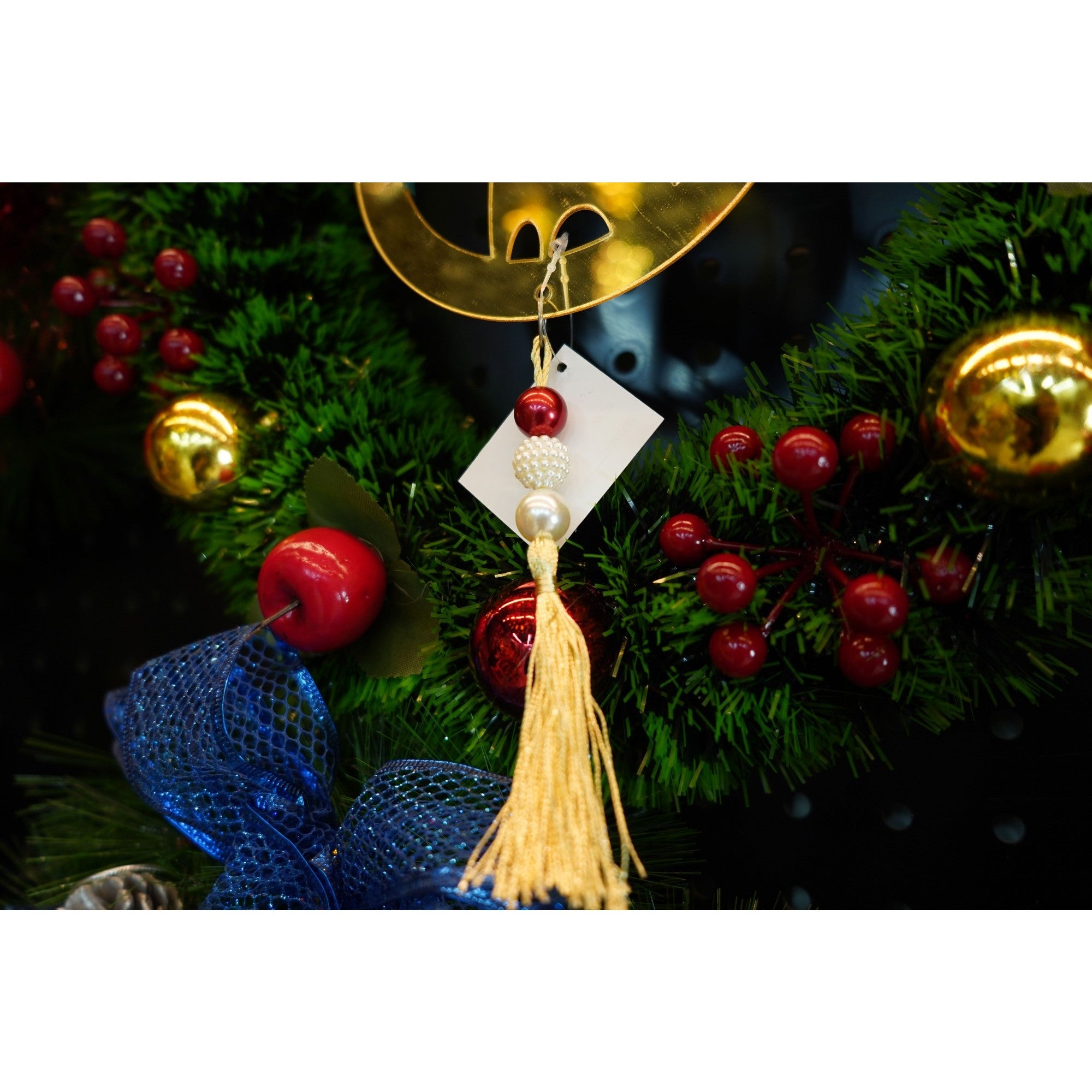 Ornament brad, Ren, Auriu, Lucios, 15*25CM, Acril, Interior/ Exterior